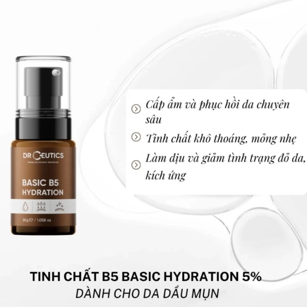 Serum DrCeutics DrCeutics Basic B5 Hydration Tinh Chất Dưỡng Cấp Ẩm, Làm Dịu Da Cho Da Dầu Mụn 30g/100g