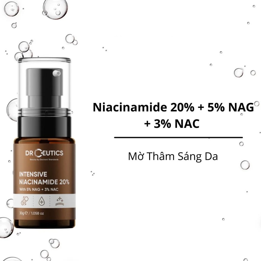 Tinh chất DrCeutics Intensive Niacinamide 20% 5% NAG 3% NAC Serum Mờ Thâm Sáng Da 30g/100g