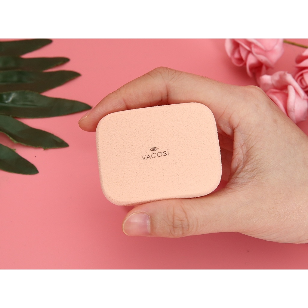 Bông Phấn Ướt Vuông Nhỏ VACOSI Small Square Sponge Dặm Kem Lót, Kem Nền (Bịch 2 Cái) - BP04