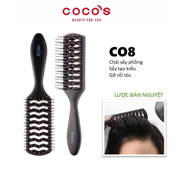 Lược Bán Nguyệt Vacosi For All Hair Types Styling Hairbrush Tạo Kiểu & Phồng Tóc - C08
