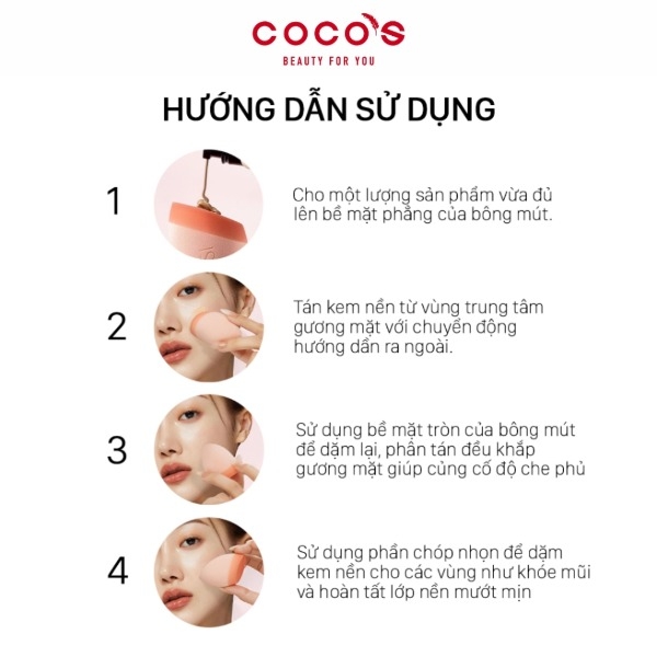 Bông Phấn Vacosi Pro-Crafted Makeup Blender Vát Xéo Phủ Silicone PH06