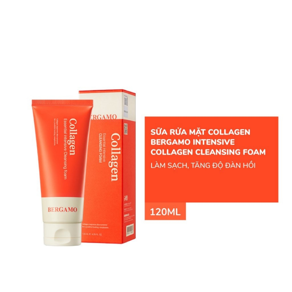 Sữa Rửa Mặt Bergamo Collagen Intensive Cleanser Foam 120ml - ĐỎ