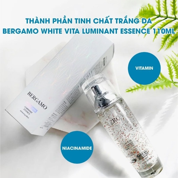 Tinh Chất Bergamo White Vita Luminant Essence, Serum Dưỡng Sáng, Seurm Cấp Ẩm 110ml - Trắng