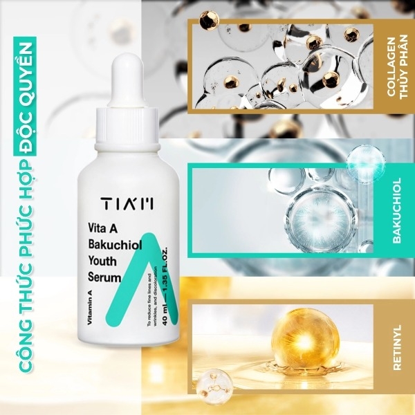 Tinh Chất Tia'm Vita A Bakuchiol Youth Serum Dưỡng Da Và Chống Lão Hóa 40ml
