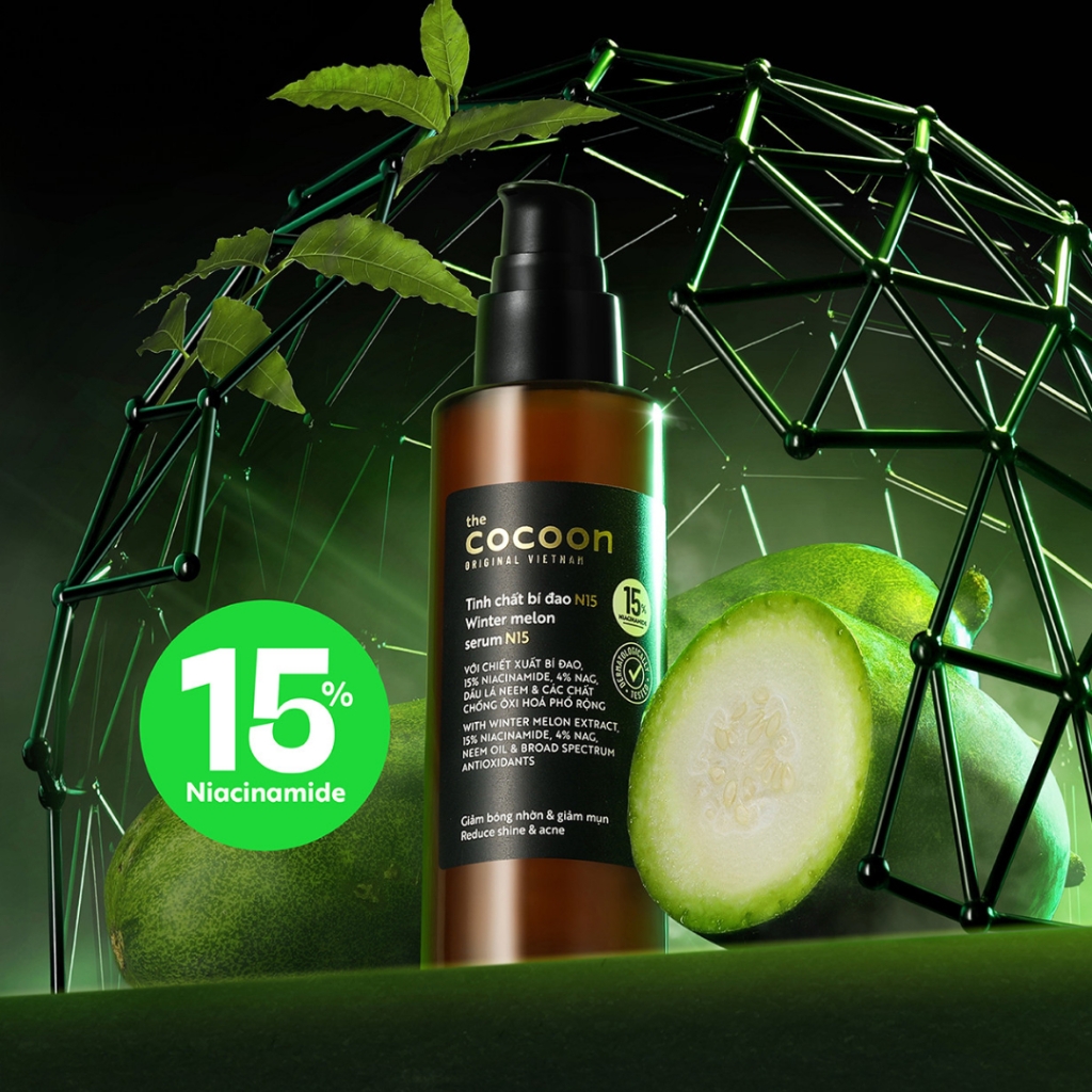Serum Cocoon Winter Melon Serum N15, Tinh Chất Hỗ Trợ Giảm Mụn, Làm Mờ Vết Thâm, Serum Đao Cocoon 70ml