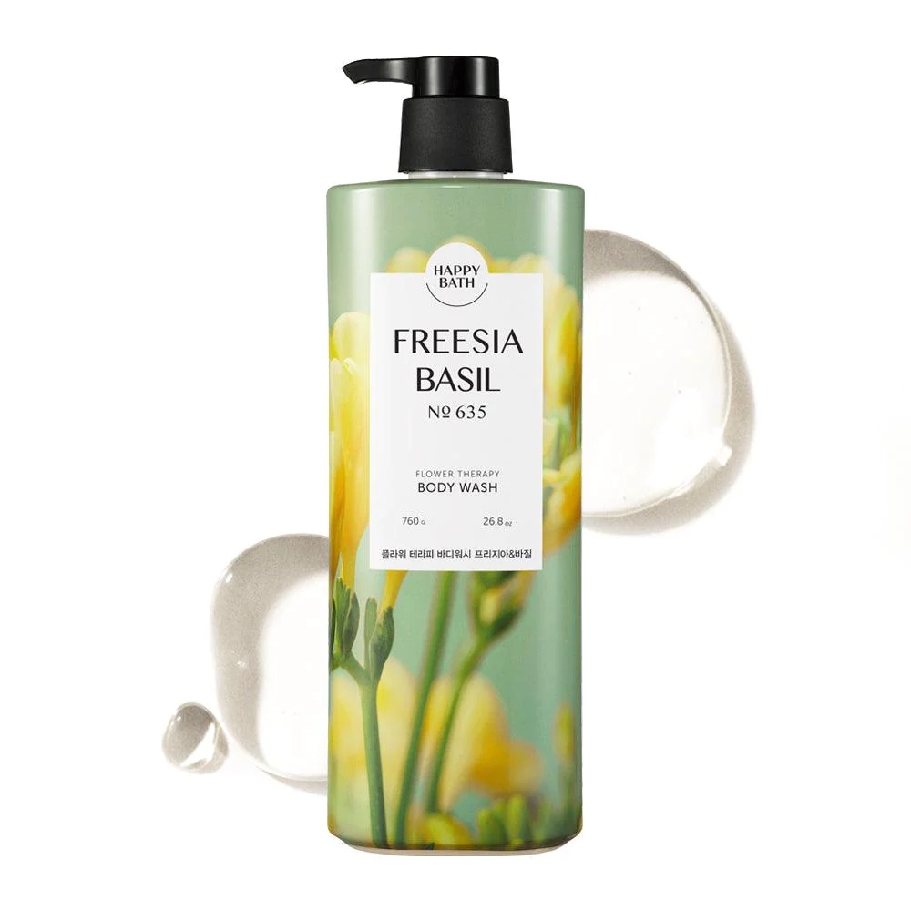 Sữa Tắm Happy Bath Flower Therapy Body Wash Freesia & Basil Body Wash No.635 900ml