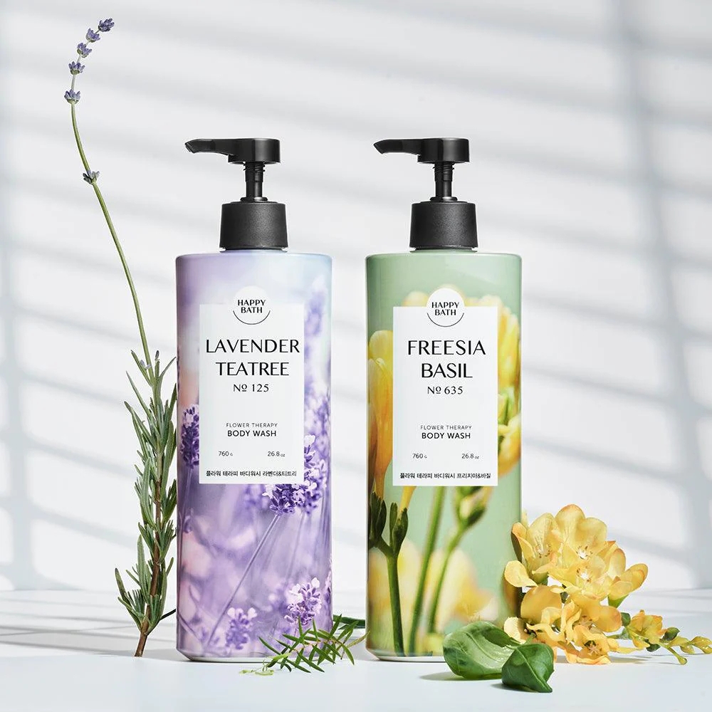 Sữa Tắm Happy Bath Flower Therapy Body Wash Freesia & Basil Body Wash No.635 900ml