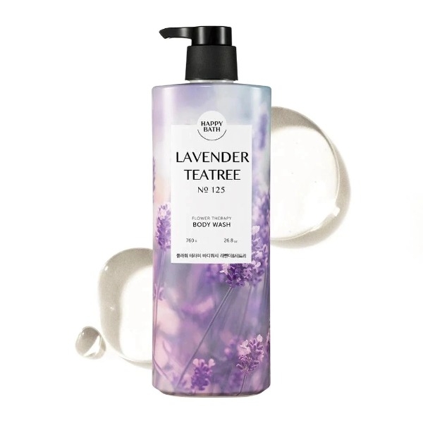 Sữa Tắm Happy Bath Flower Therapy Lavender & Tea Tree Body Wash No.125 900ml
