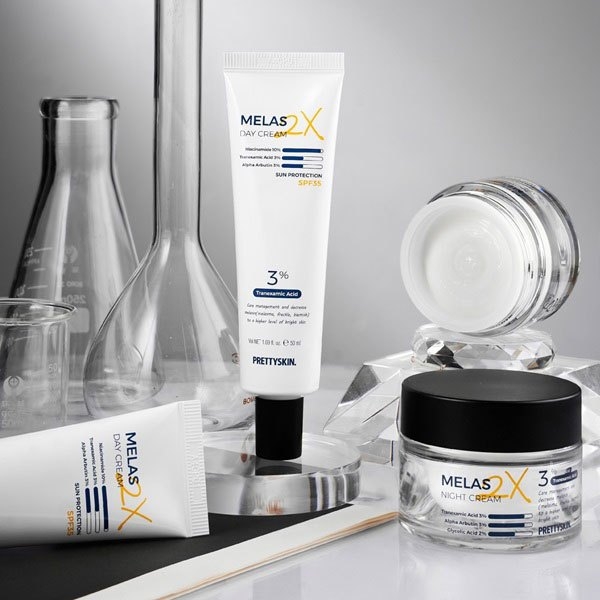 Kem Dưỡng Pretty Skin Melas 2x Day Cream, Kem Dưỡng Ban Ngày Trắng Da, Kem Dưỡng Mờ Thâm Sạm Nám 50ml