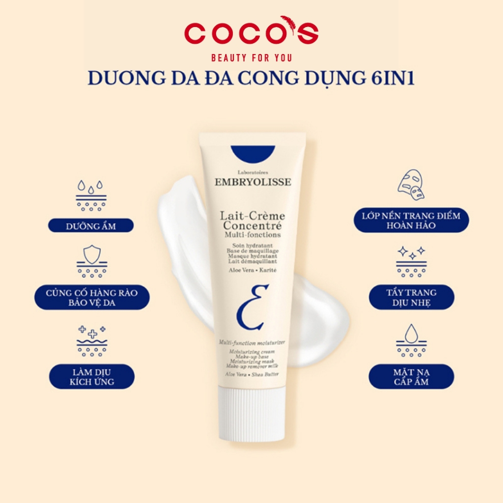 Kem Dưỡng Ẩm Siêu Phục Hồi Da Embryolisse Lait-Crème Concentré 30ml/75ml