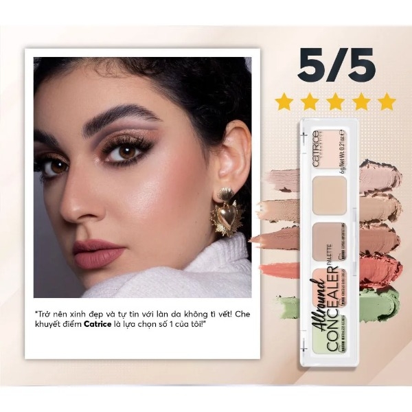 Kem Che Khuyết Điểm Catrice Allround Concealer 5 Ô Che Mọi Khuyết Điểm Chất Mềm Mịn 6g
