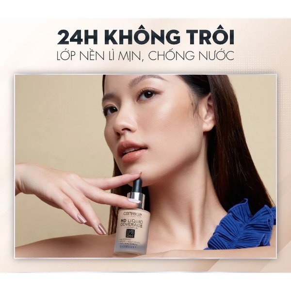 Kem Nền Catrice HD Liquid Coverage Foundation 24H Che Phủ Tự Nhiên Tạo Độ Mịn Màng Cho Da 30ml