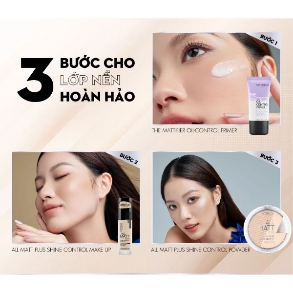 Kem Nền Catrice 18H All Matt Plus Shine Control Make Up Bền Màu Độ Che Phủ Cao 30ml