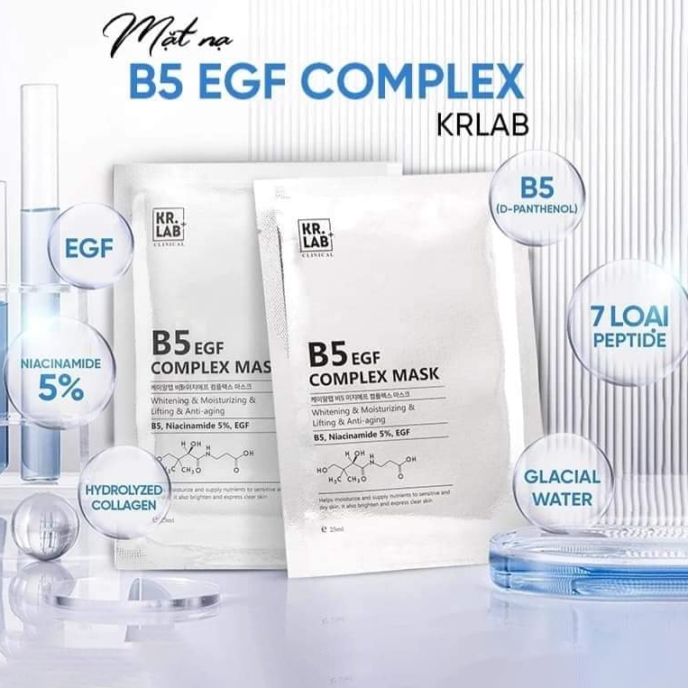 Mặt Nạ Kr.Lab+ B5 EGF Complex Mask, Mặt Nạ Cấp Ẩm, Mặt Nạ Phục Hồi 25ml