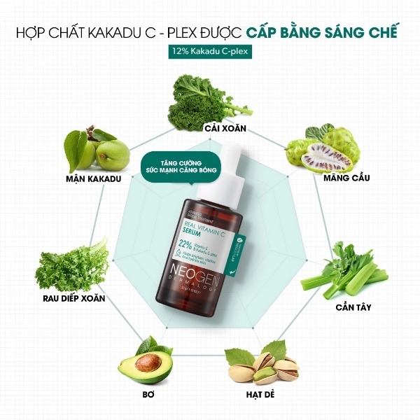 Serum Neogen Dermalogy Real Vitamin C Kakadu 22% Dưỡng Sáng Mờ Thâm 32g