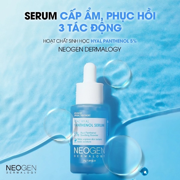 Serum Neogen Dermalogy Cấp Nước, Phục Hồi 3 Tác Động Real Hyal Panthenol 5% 31g