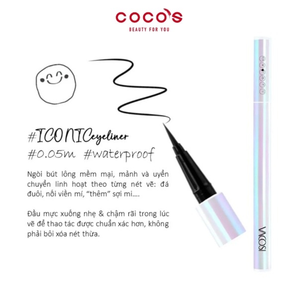 Bút Kẻ Mắt Nước Vacosi Waterproof Eyeliner 24 Phiên Bản Mới VM25 10g