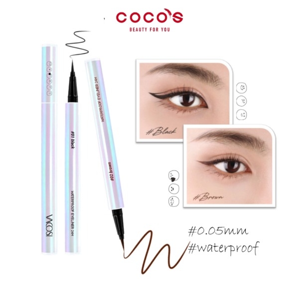 Bút Kẻ Mắt Nước Vacosi Waterproof Eyeliner 24 Phiên Bản Mới VM25 10g