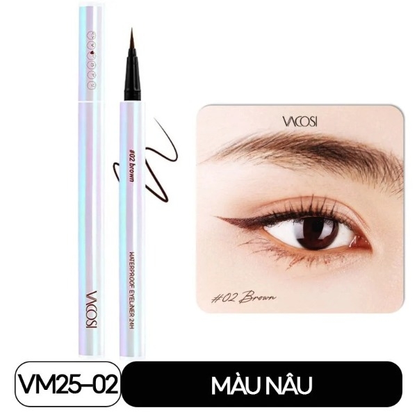 Bút Kẻ Mắt Nước Vacosi Waterproof Eyeliner 24 Phiên Bản Mới VM25 10g