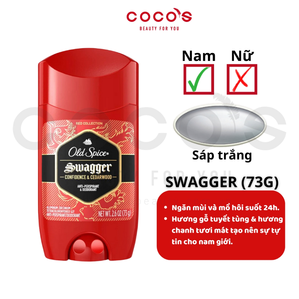Sáp Khử Mùi Old Spice USA Lăn Sáp Khử Mùi & Giảm Tiết Mồ Hôi 73g/85g