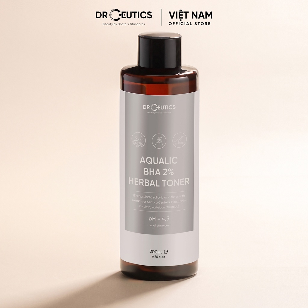 Dung Dịch Drceutics Cân Bằng Da Aqualic Bha 2% Herbal Toner - Nền Nước 100ml/200ml