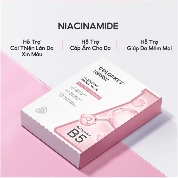 Combo 10 Mặt Nạ Colorkey Luminous B5 Facial Mask  Dưỡng Ẩm, Làm Dịu, Sáng Da, Giảm Mụn 25ml
