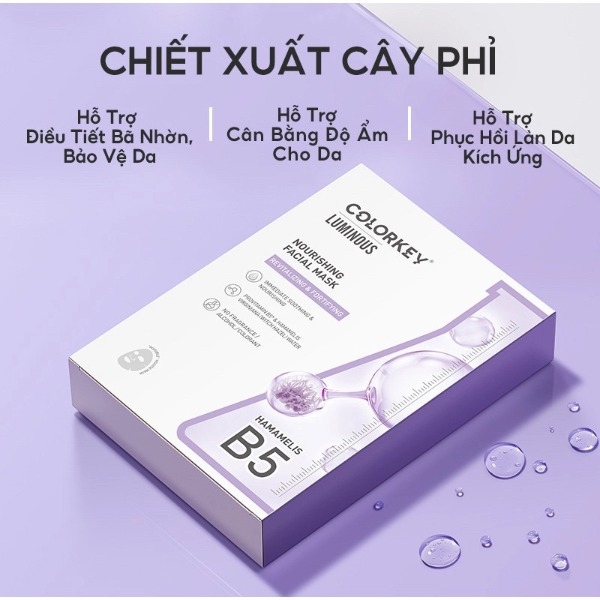 Combo 10 Mặt Nạ Colorkey Luminous B5 Facial Mask  Dưỡng Ẩm, Làm Dịu, Sáng Da, Giảm Mụn 25ml