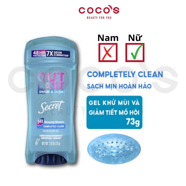 Gel Ngăn Tiết Mồ Hôi Và Khử mùi Secret Nhiều Mùi Hương 73g