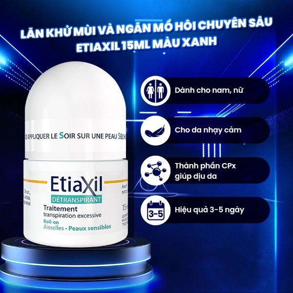 Lăn Khử Mùi Etiaxil Detranspirant Traitement RollOn, lăn Etiaxil, Xịt Khử Mùi Chân Ngăn Mùi (15ml/50ml)