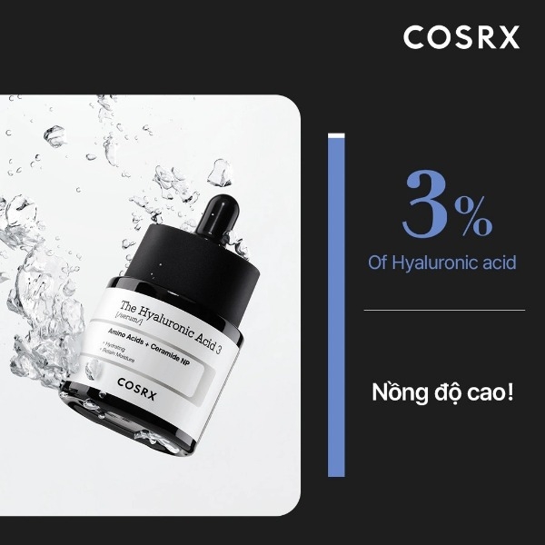 Serum Cosrx The Hyaluronic Acid 3, Serum Cấp Ẩm, Serum Dưỡng Ẩm 20ml