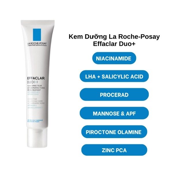 Kem Dưỡng La Roche-Posay Effaclar Duo+, Kem Dưỡng Giảm Mụn, Kem Dưỡng Giảm Thâm 3ml/40ml