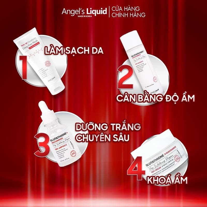 Nước Dưỡng Angel's Liquid Glutathione + Niacinamide 7Day Whitening Program 700V Essence, Nước Dưỡng Hỗ Trợ Làm Sáng Da