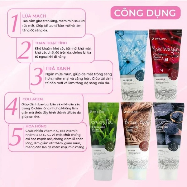 Sữa rửa mặt 3w Clinic Cleansing Foam 100ml