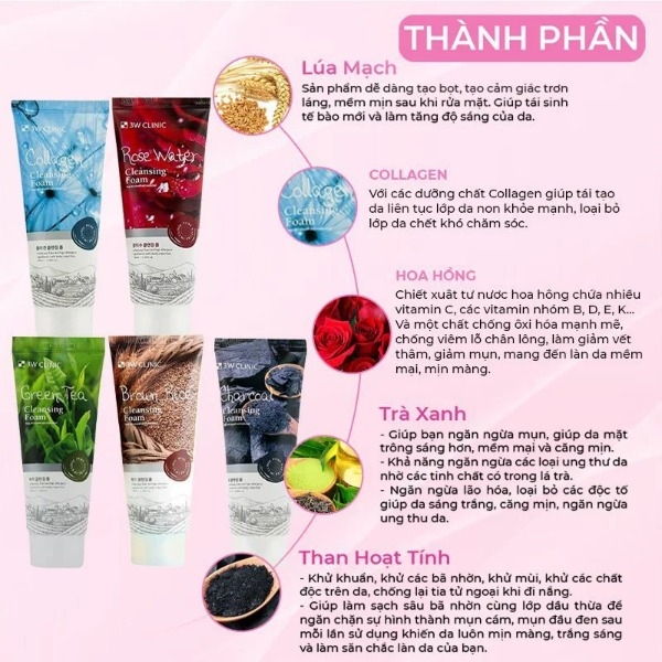Sữa rửa mặt 3w Clinic Cleansing Foam 100ml