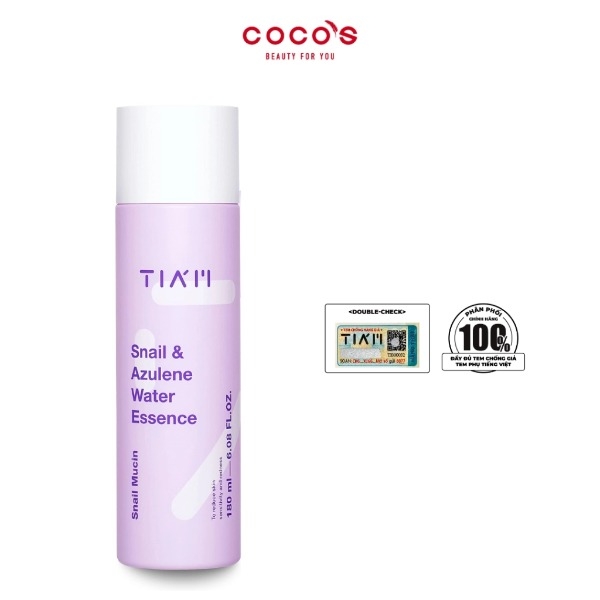 Tinh Chất Tia'm Snail & Azulene Water Essence Cấp Ẩm, Làm Dịu, Phục Hồi Da 180ml
