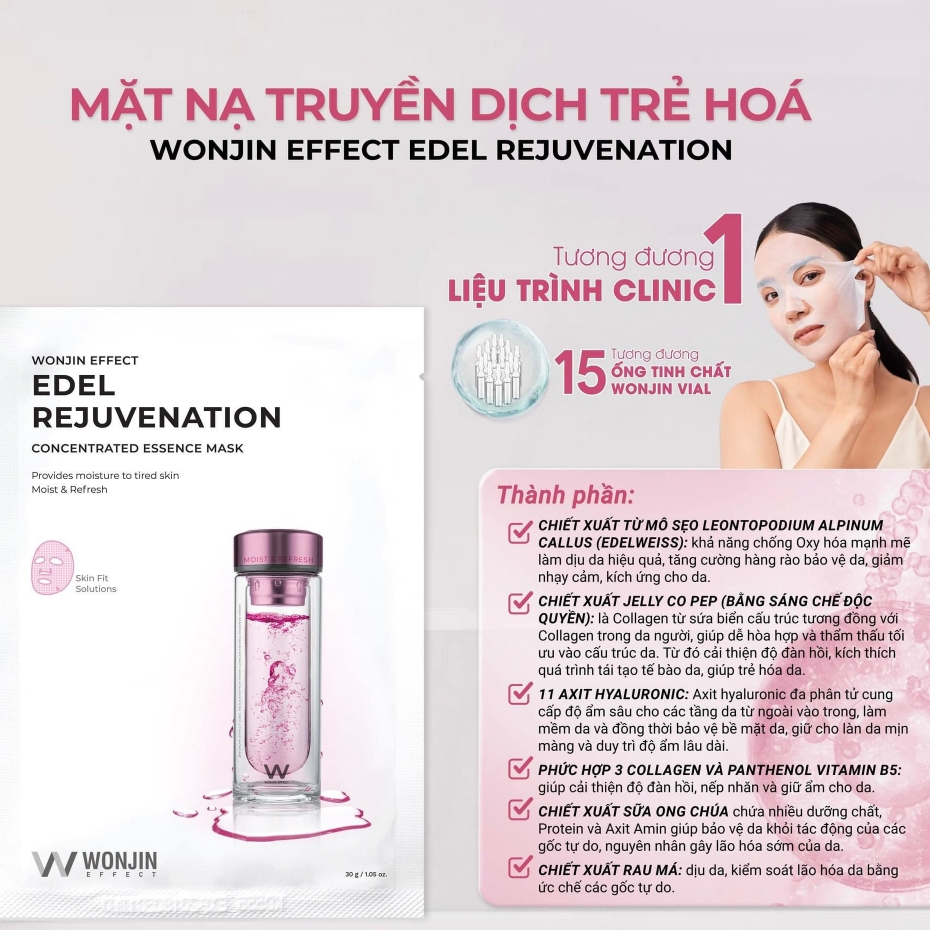 Mặt Nạ Wonjin Cấp Ẩm, Làm Dịu, Cung Cấp Collagen 27g/ 30g