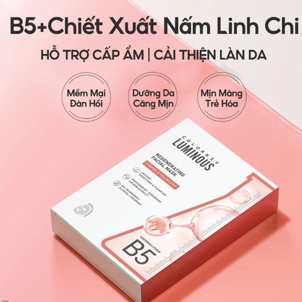 Combo 10 Mặt Nạ Colorkey Luminous B5 Facial Mask  Dưỡng Ẩm, Làm Dịu, Sáng Da, Giảm Mụn 25ml