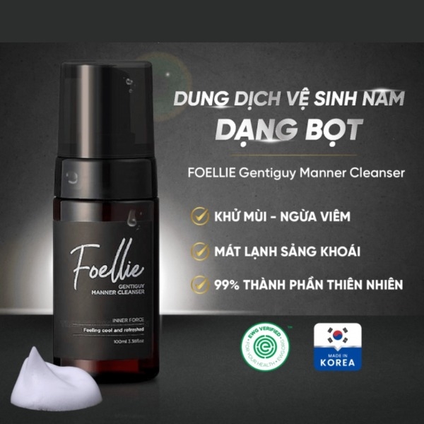Dung Dịch Vệ Sinh Nam Dạng Bọt Foellie Gentiguy Manner Cleanser  100g