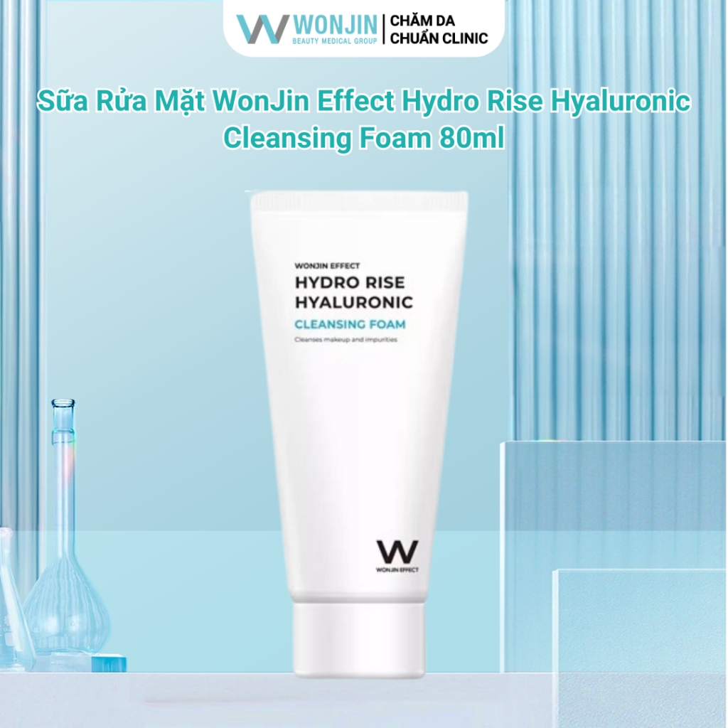 Sữa Rửa Mặt WonJin Effect Hydro Rise Hyaluronic Cleansing Foam, Sữa Rửa Mặt Cấp Ẩm 80ml