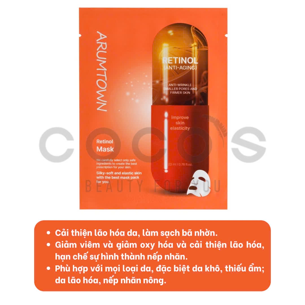 Mặt Nạ Arumtown Mask Mặt Nạ Giảm Lão Hóa, Mặt Nạ Dưỡng Sáng, Mặt Nạ Cấp Ẩm 23ml