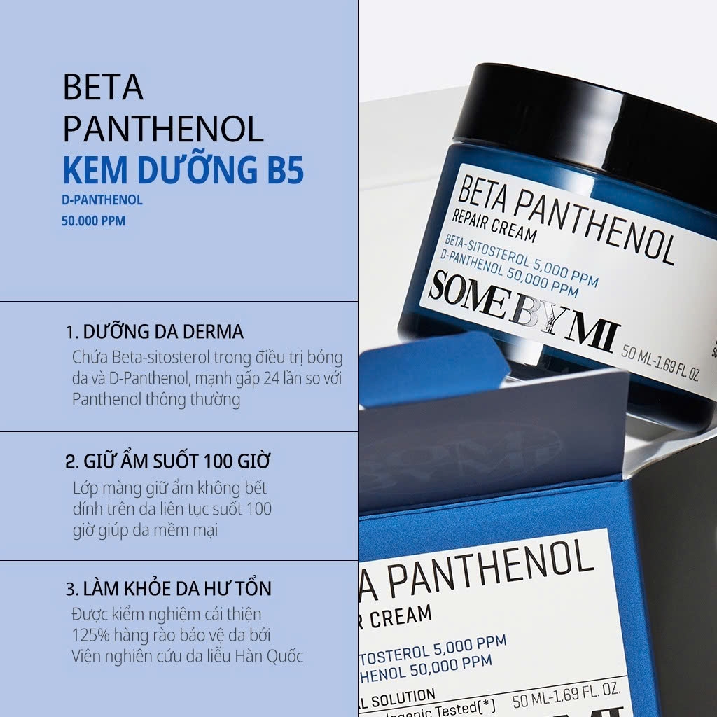Kem Dưỡng Some By Mi Beta Panthenol Repair Cream, Kem Dưỡng Làm Dịu, Kem Dưỡng Phục Hồi Da 50g
