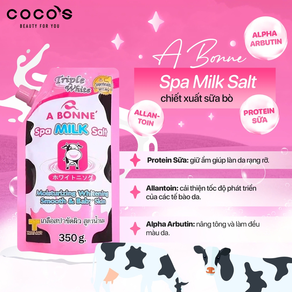 Muối Tắm Tẩy Tế Bào Chết A Bonne Spa Milk Salt Thái Lan 350g
