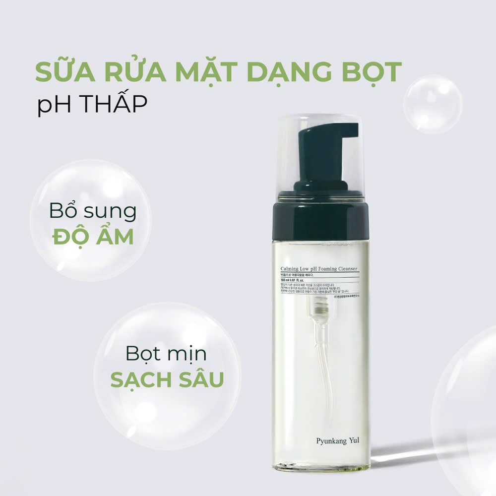 Sữa Rửa Mặt Tạo Bọt Làm Sạch Sâu Và Dịu Da Calming Low Ph Foaming Cleanser Pyunkang Yul 150ml