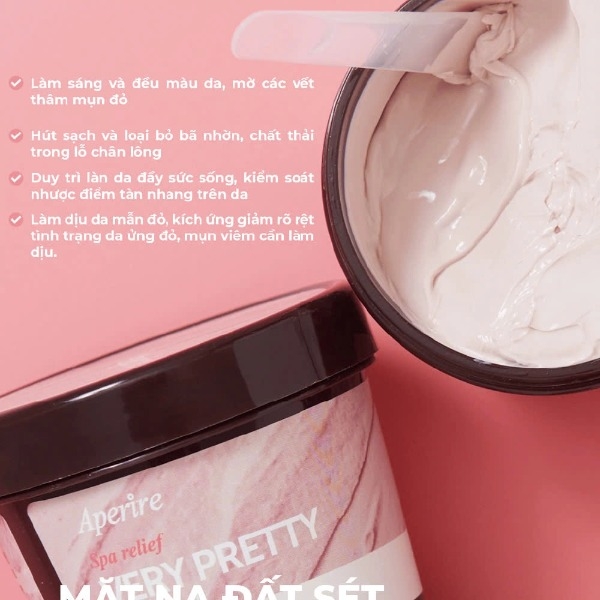 Mặt Nạ Đất Sét Aperire Spa Relief Pore Mask Sạch Sâu Dầu Nhờn, Thu Nhỏ Lỗ Chân Lông 120g