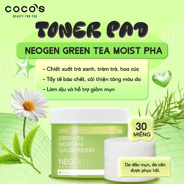 Toner Pad Neogen Dermalogy, Tẩy Da Chết, Kiềm Dầu, Dưỡng Ẩm, Thu Nhỏ Lỗ Chân Lông 30/60/90 Miếng