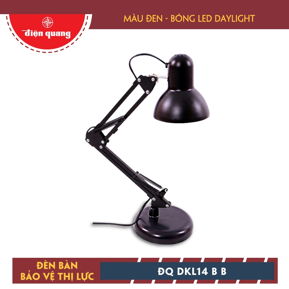 Đèn bàn bảo vệ thị lực Điện Quang ĐQ DKL14 B B (Màu đen, bóng led daylight)
