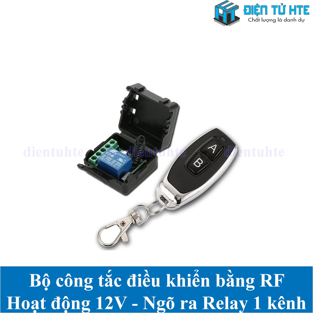 Bộ công tắc điều khiển RF 12V 1 kênh ngõ ra Relay kèm Remote 2 nút ...