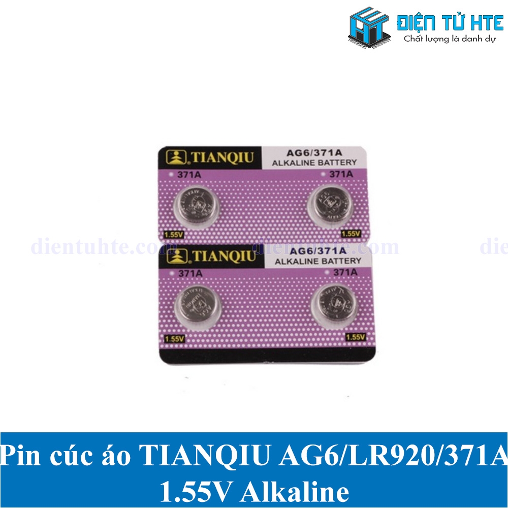 Pin cúc áo TIANQIU AG6 LR920 371A 1.55V Alkaline (Trong vỉ) | Điện Tử HTE