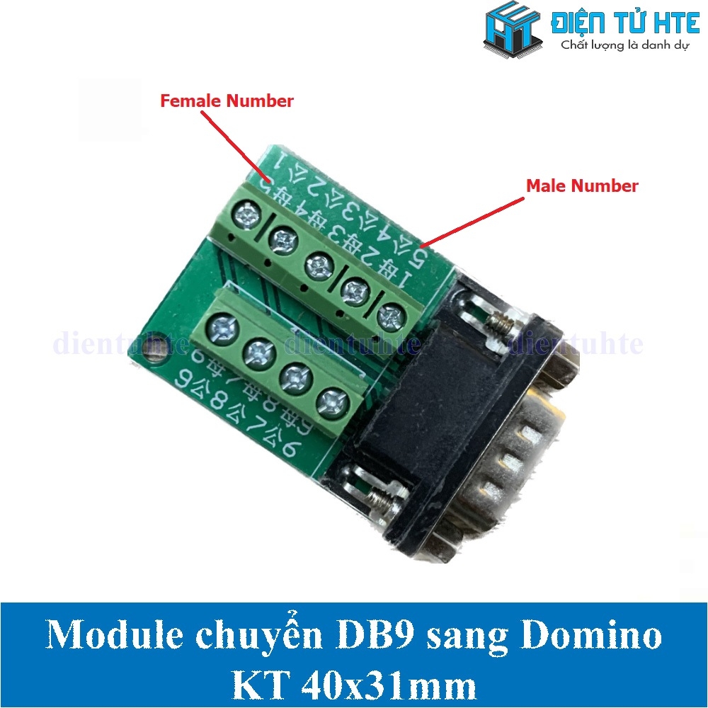 Module chuyển đổi RS232 DB9 sang Domino kích thước 40x31mm | Điện Tử HTE