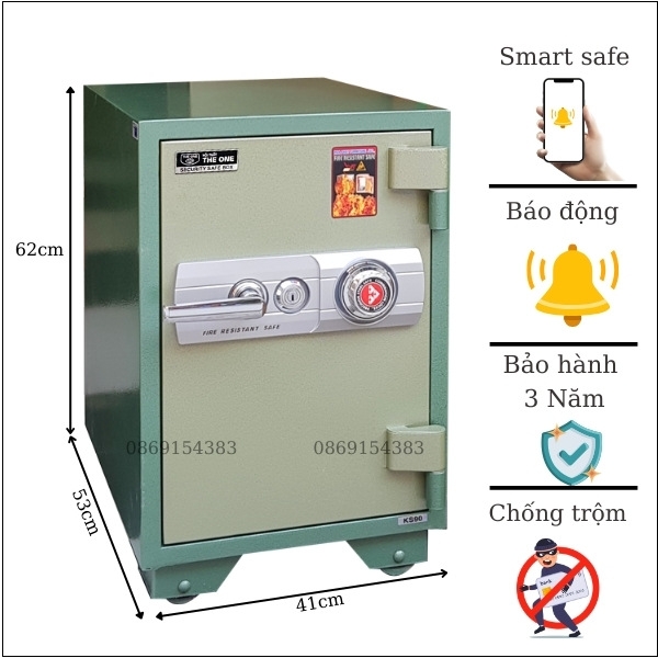 Két sắt chống cháy hòa phát KS90K1C1 smart thông minh kết nối điện thoại